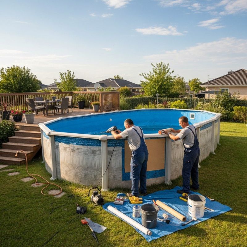 Local Above Ground Pool Installation pros at work